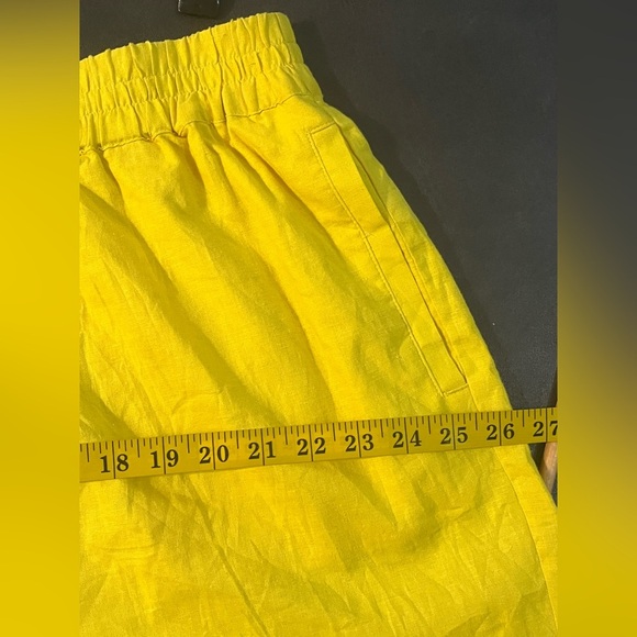 Universal Standard Womens Plus Yellow Linen Blend Pull On Shorts Size M NWT - Picture 12 of 13